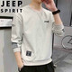JEEP SPIRIT吉普七夕情人節(jié)禮物衛(wèi)衣男春秋長袖T恤中青年休閑圓領(lǐng)套頭簡約