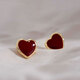 在野酒紅色桃心耳釘女高級感輕奢法式赫本風(fēng)愛(ài)心耳環(huán)復古港風(fēng)氣質(zhì)耳飾 酒紅色愛(ài)心耳釘925銀針