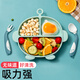 艾歐唯兒童餐盤(pán)分格寶寶吸盤(pán)式吃飯訓練嬰兒一體式硅膠輔食餐具wj A.黃色餐盤(pán)+可彎曲叉勺