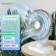 雅蘭仕 【自動(dòng)搖頭】USB小風(fēng)扇電風(fēng)扇小臺扇 辦公宿舍床頭車(chē)載用多功能臺式迷你臺扇D77/4000mAh銀色