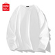 名創(chuàng  )優(yōu)品（MINISO）初秋純棉打底衫男春秋重磅圓領(lǐng)內搭上衣男女生百搭純色長(cháng)袖T恤潮 白色(純色) L 175(名創(chuàng  )優(yōu)品 品控嚴格)