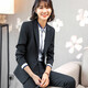 昂柏面試正裝女西裝外套長(cháng)袖免燙簡(jiǎn)約顯瘦通勤職業(yè)裝女裝西服套裝 黑色上衣 M