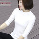 橫行道2024新款女裝半高領(lǐng)上衣服簡(jiǎn)約時(shí)尚修身顯瘦保暖打底衫七分袖女士 白色 M