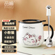 品喻（PINYU）杯子馬克杯咖啡杯陶瓷杯高顏值水杯家用大容量帶蓋勺沖泡杯小粉貓