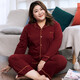 金芝斕（jinzhilan）大碼睡衣女加肥加大碼長(cháng)袖長(cháng)褲睡衣可愛(ài)胖mm200斤寬松家居服套裝 M520棗紅色 80%的人選擇 棉款 4XL (建議體重180-220斤)