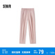 森馬（Semir）休閑褲女松緊腰九分褲簡(jiǎn)約風(fēng)夏季遮胯顯瘦寬松錐形褲101324126001