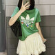 阿迪達(dá)斯 （adidas）三葉草短袖T恤女裝2025夏季半袖迪士尼聯(lián)名款運(yùn)動(dòng)休閑服圓領(lǐng)上衣 純棉JP1427綠色 M 推薦120-130斤