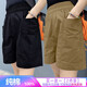 戀人世家純棉短褲女2025新款夏季高腰寬松顯瘦闊腿休閑百搭工裝五分褲子潮 1黑色+焦糖【兩條裝】 XL 建議120-140斤