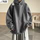 普戈斯（PUGESI）600g重磅硬挺純黑色無(wú)抽繩衛衣美式高街男加絨加厚秋冬厚外套連帽 灰色 5XL 190-195CM 195-210斤