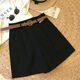 闊腿短褲褲子夏季薄款高腰百搭褲子女學(xué)生韓版寬松百搭潮流休閑褲 黑色拉鏈短褲 XL 121-135斤