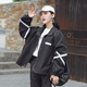 蘭威費雷港風(fēng)短外套女春秋新款韓版寬松學(xué)生休閑棒球服風(fēng)衣 黑色版 M