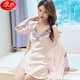 浪莎睡衣女套裝吊帶睡裙兩件套性感絲綢仿真絲御姐風(fēng)私房睡袍家居服女