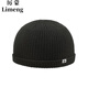 厲蒙Limeng日系瓜皮帽潮牌男女雅痞地主毛線(xiàn)帽韓版復古針織帽 黑色 均碼56-59