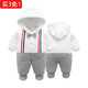芭咪樂(lè )嬰兒連體衣秋冬加厚秋冬純棉男女寶寶外出服爬服新生兒衣服 紅藍背帶 80碼(建議9-12個(gè)月)