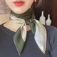 吻過(guò) 韓版百搭絲巾女小方巾空姐職業(yè)時(shí)尚領(lǐng)巾夏季防曬圍巾純色紗巾女士70CM小方巾絲巾領(lǐng)巾圍巾 70cm平板方巾綠色 70CM方巾