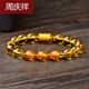 周慶祥 黃水晶手串五路財神十二生肖三合虎馬狗本命年屬虎男女手鏈生日七夕禮物 豬兔羊 男款
