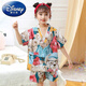 迪士尼（Disney）1-12歲小朋友穿的兒童汗蒸服純棉男童女童寶寶全棉浴服大童小童卡 博士熊女童 S碼(20-38斤)