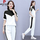 皮爾卡丹（pierre cardin）品牌仿真絲休閑運動(dòng)套裝女夏季薄款冰絲夏天2025年新款時(shí)尚兩件 白色 XL(建議115-125斤)