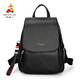 【商場(chǎng)同款】稻草人雙肩包女新款休閑百搭軟皮女包大容量旅行背包女 610016-4黑