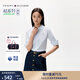 TOMMY HILFIGER【柔軟府綢】25秋冬女裝通勤商務(wù)休閑條紋長(cháng)袖襯衫外套45383 藍白條紋0A9 M 36
