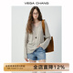VEGA CHANG長(cháng)袖t恤女2025新款夏季簡(jiǎn)約休閑慵懶感V領(lǐng)顯瘦薄款上衣 燕麥色 M