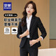 羅蒙（ROMON）西服套裝女士職業(yè)正裝西服春夏新款商務(wù)修身顯瘦西裝兩件套女 黑色 XL