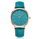 聚利時(shí)手表女學(xué)生簡(jiǎn)約氣質(zhì)公務(wù)員考試專(zhuān)用靜音大表盤(pán)防水皮帶女士石英表 數字刻度款【湖藍色】