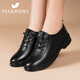 富貴鳥(niǎo)（FUGUINIAO）春秋深口皮鞋女真皮時(shí)尚低跟女士皮鞋舒適上班鞋中年媽媽鞋單鞋女 FG503黑色 38