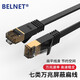 百納騰（BELNET） 七類網(wǎng)線 雙屏蔽 扁平超六類屏蔽網(wǎng)線 CAT7高速網(wǎng)絡(luò)跳線 萬兆網(wǎng)線纜 黑色 3M