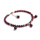 天然酒紅石榴石腳鏈女 本命年紅繩韓版時(shí)尚復古民族風(fēng)天然水晶腳飾 圖片色