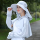 潮人心（CHAO REN XIN）防曬面罩帽子女士夏季遮臉騎電車護(hù)全臉披肩涼帽百搭太陽(yáng)帽戶外夏 灰色帽子+披肩+面罩