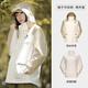 駱駝（CAMEL）三防沖鋒衣戶(hù)外登山服防風(fēng)防水防污三合一時(shí)尚運動(dòng)外套 A23CA31070，淺摩卡/流云白，女 M