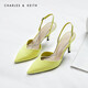 CHARLES&KEITH高跟涼鞋婚鞋女士七夕禮物CK1-60280280-A Lime芥末黃色 36