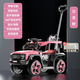 周周車(chē)新款兒童電動(dòng)車(chē)四輪汽車(chē)越野車(chē)遙控小孩寶寶玩具車(chē)男女可坐可充電 粉【推把遙控】雙驅+藍牙音樂(lè )+皮