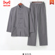 貓人（MiiOW）家居服睡衣男純棉粗布唐裝中老年中式漢服青年復古居士春秋中國風(fēng) 深灰色 185/3XL
