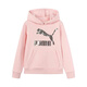 彪馬（PUMA）新款兒童女童休閑外套印花運動(dòng)衛衣套頭衫 淺粉色 150 cm