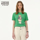 Teenie Weenie短袖T恤女夏裝印花圓領(lǐng)簡(jiǎn)約T恤上衣女 綠色 S (160)