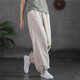 娟的絹春季棉麻禪意茶服寬松瑜伽復(fù)古純色中國風(fēng)女燈籠褲長褲休閑女褲 原麻 S 身高158-162cm