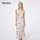 Fabrique桑蠶絲花卉印花小飛袖連衣裙女夏季新品長(cháng)裙 花色 M