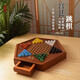 御圣 跳棋玻璃珠跳跳棋木質(zhì)跳棋盤早教啟蒙親子益智游戲桌游兒童禮物 六角型跳棋盤+【瑪瑙珠棋子】