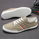 ShanBu春季新款潮流男鞋韓版低幫系帶帆布鞋男士板鞋百搭學(xué)生小白鞋 卡其色 44
