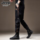 JEEP SPIRIT休閑褲男春秋新款美式工裝子男潮牌寬松大碼束腳休閑長(cháng)褲 1329黑色 4XL