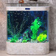 美之海送貨入戶美之海歐式雙圓形魚(yú)缸水族箱80生態(tài)1米大型中型落地家用 白冰玉色 100*50*138cm