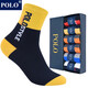 POLO男士運動(dòng)吸汗中筒男襪6雙禮盒裝 秋冬新款保暖跑步彩色字母襪子 6雙 五色型號3372 39-45碼鞋合適