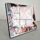 翼涵 九宮格大韓烤瓷水晶擺臺影樓定制洗照片加相框相片沖印拼圖掛墻 六宮格直邊 12寸