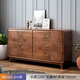言木智（YANMUZHI）美式五斗柜實(shí)木環(huán)保臥室大容量抽屜儲物柜客廳靠墻收納柜整裝 實(shí)木六斗柜WD101-6