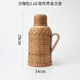 竹編熱水瓶整套復(fù)古傳統(tǒng)玻璃內(nèi)膽保溫壺木塞暖壺大容量茶室暖壺 全咖色寬絲帶蓋全套 1.6L