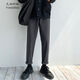 凡迪時(shí)尚男直筒褲韓版潮流墜感褲寬松百搭休閑長(cháng)褲春秋季寬松潮流直筒男褲 灰色 L