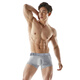 Asianbum男士?jì)妊澦慕嵌萄潖椓γ拶|(zhì)平角簡(jiǎn)約自然腰褲頭純色潮青年四角褲 花灰 XXL
