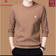 夢(mèng)特嬌男士德絨長(cháng)袖t恤秋冬新款時(shí)尚雙面絨衛衣圓領(lǐng)純色打底 M6618駝色 2XL 180建議155-170斤